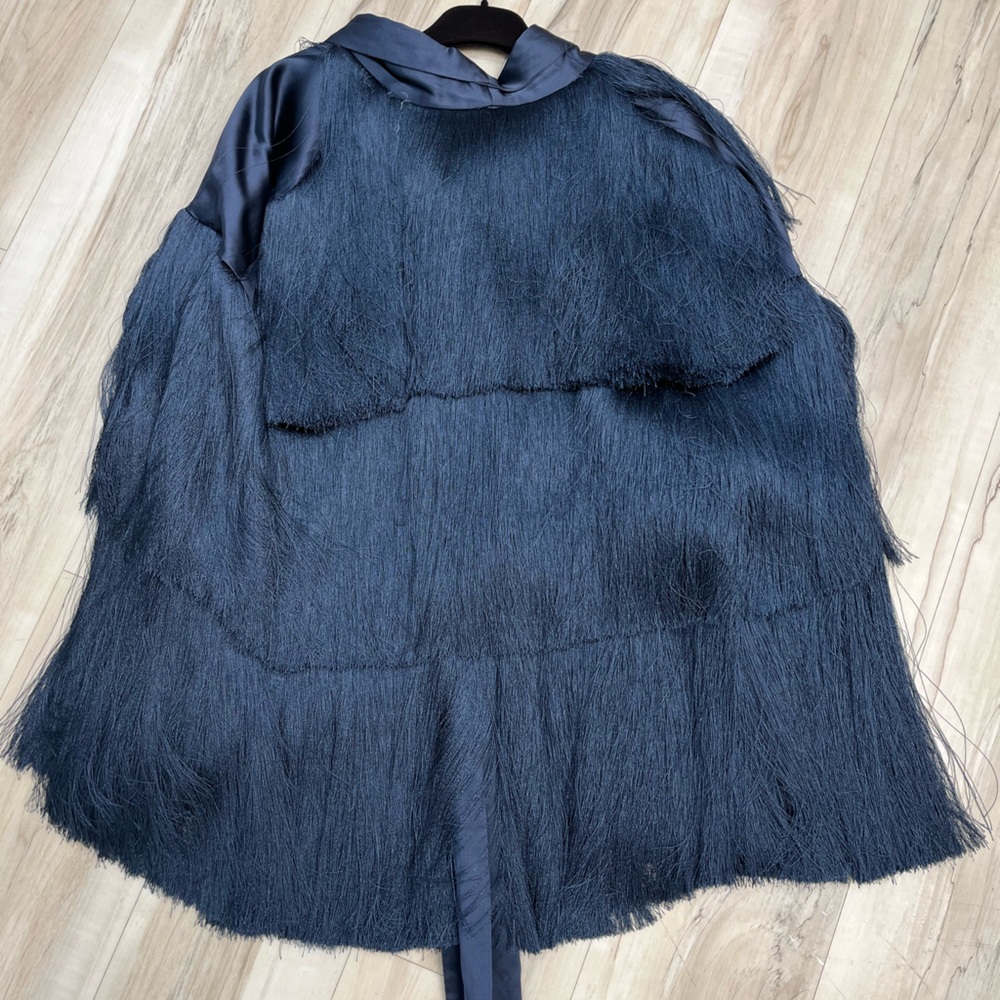 Zimmermann Navy Fringe Cape - Picture 2 of 5